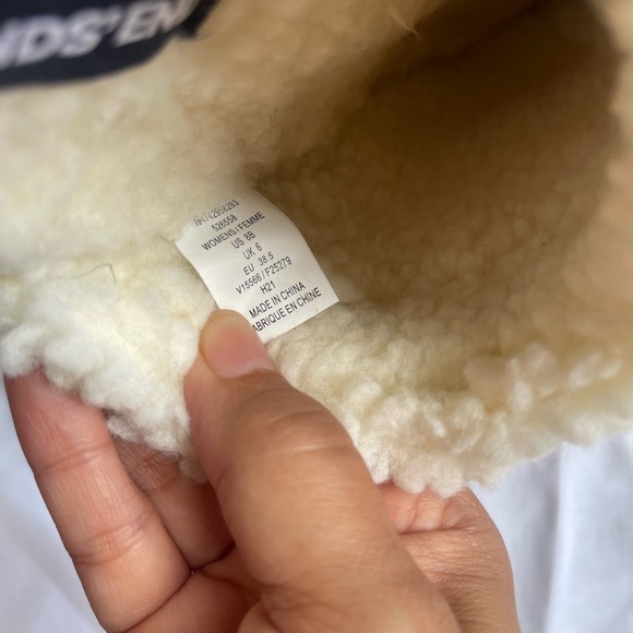 Land’s End navy and white gingham slippers with flower size 8 women’s - Picture 6 of 6